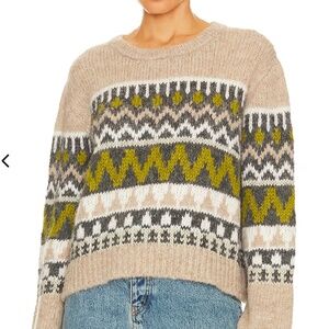 Velvet by Graham & Spencer Mackenzie Alpaca Fair Isle Sweater, XS